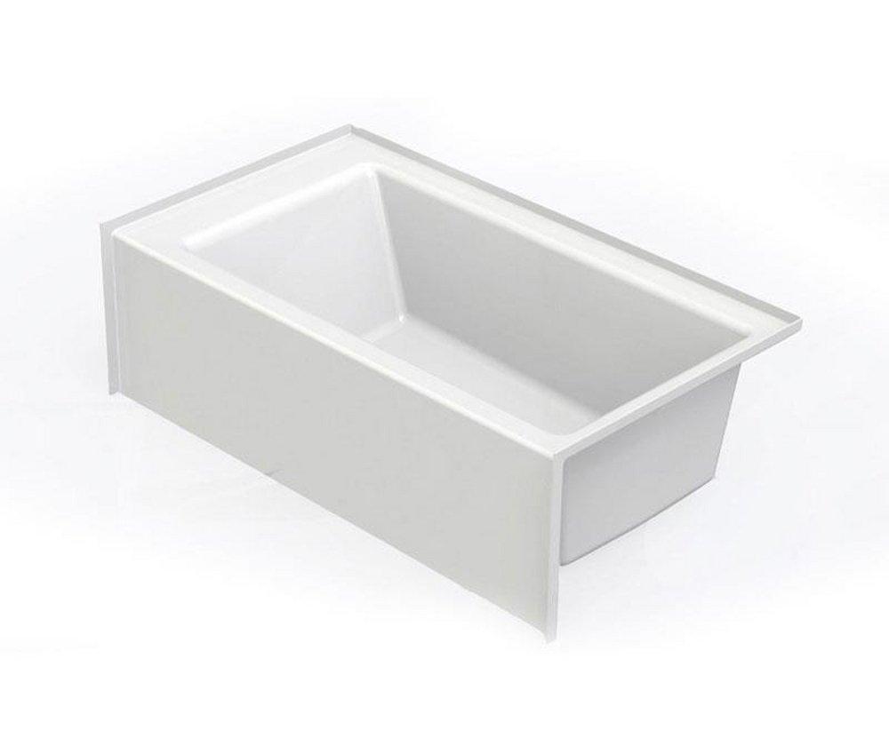 Aquatic White 60 x 33-1/4 in. Soaker Alcove Bathtub Left Drain 
