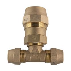 2 x 1 x 1 in. Grip Joint Water Service Brass Reducing Tee