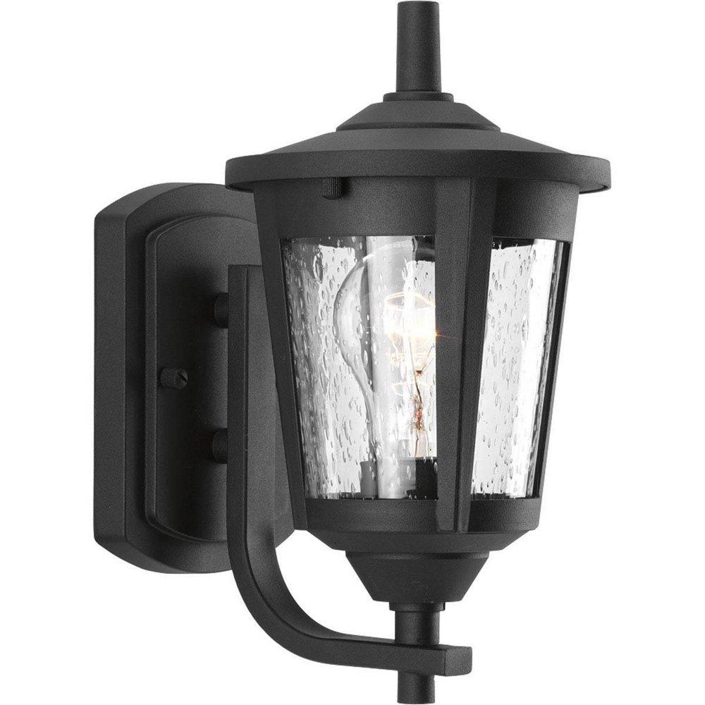 Progress Lighting Black 10-3/8 in. 100W 1-Light Wall Lantern 