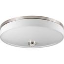 2-Light LED Flushmount Combine a Linen Drum Shade in Brushed Nickel