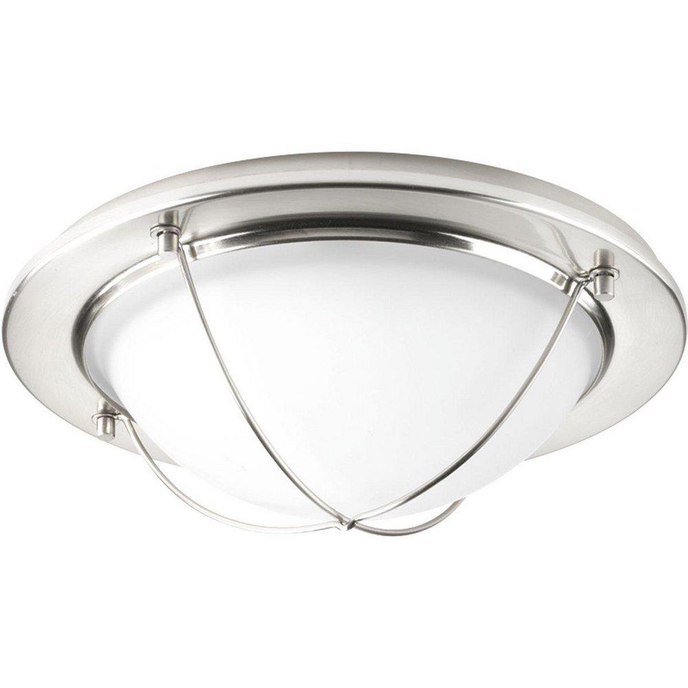 Progress Lighting Brushed Nickel 11 in. 17W 120V 3000 Kelvin 1211 Lumens LED Flush Mount Ceiling Fixture 