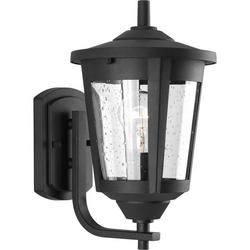 12-3/4 in. 100W 1-Light Wall Lantern in Black