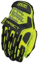 Size L Synthetic Leather Mechanic’s Glove in Hi-Viz Yellow and Black