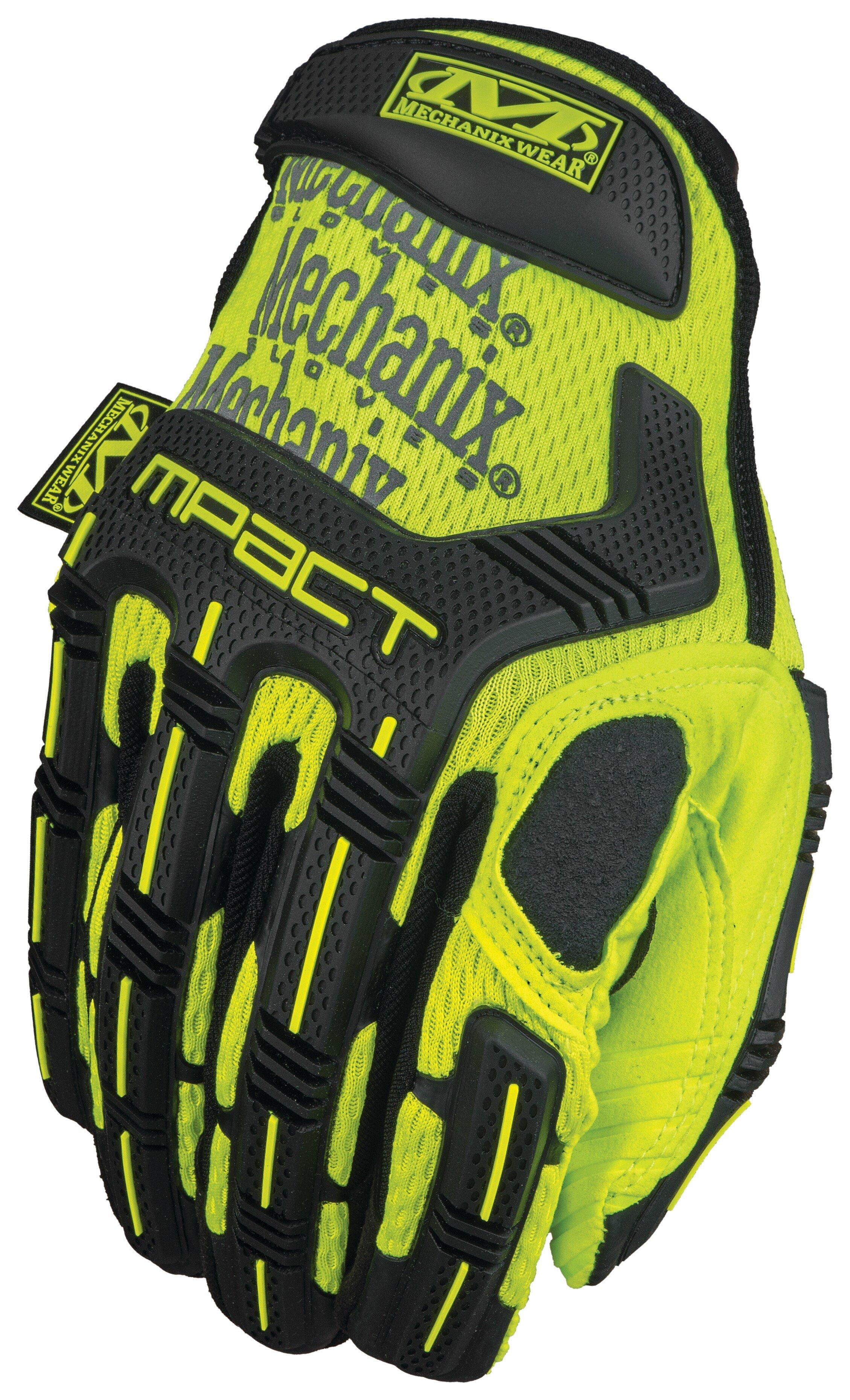 Mechanix Wear Hi-Viz Yellow Synthetic Leather Mechanic&rsquo;s Glove in Hi-Viz Yellow and Black 