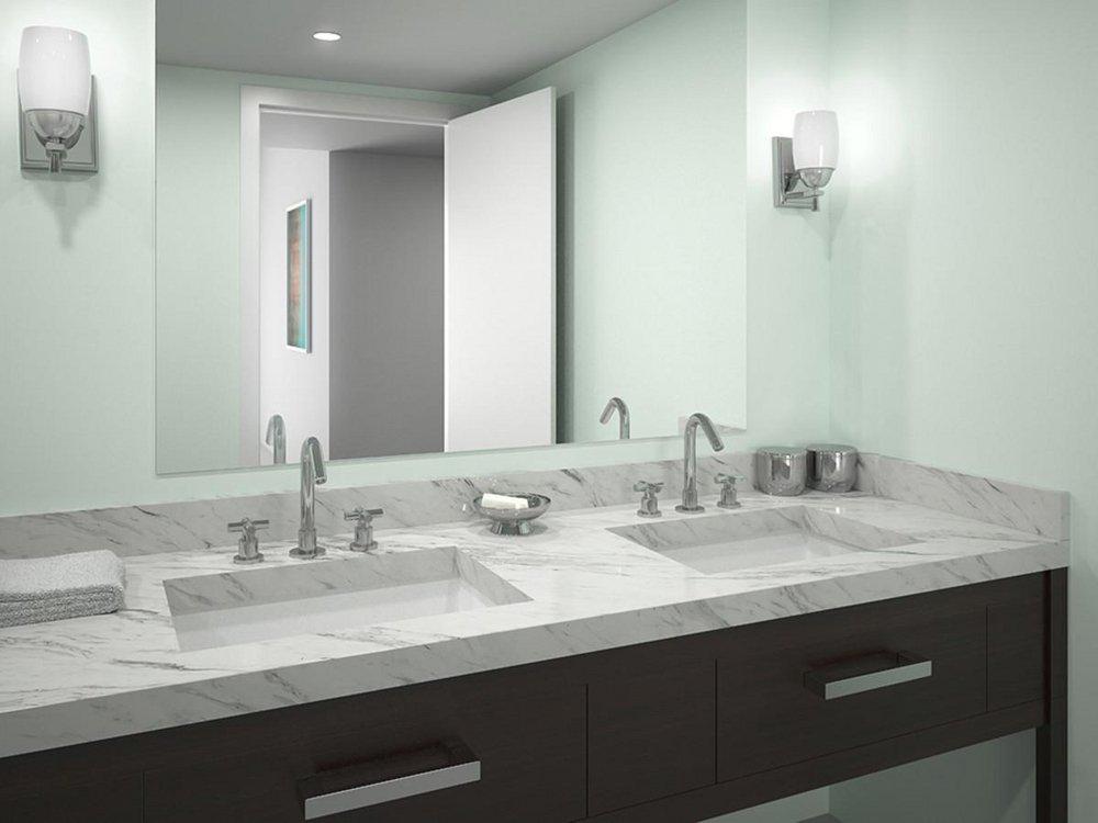 Symmons Industries Polished Chrome Two Handle Widespread Bathroom Sink Faucet 