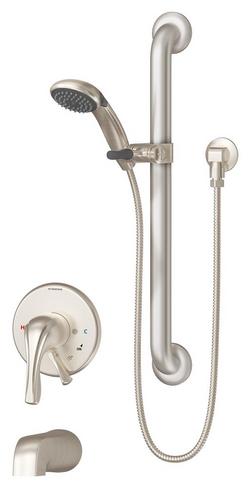 Two Handle Single Function Bathtub & Shower Faucet in Satin Nickel (Trim Only)