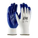 L Size Nylon Gloves with Nitrile Coated Grip in White and Blue