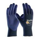 M Size Nitrile Light Weight Nitrile Work Gloves with Nylon Knit Liner and Continuous Knit Wrist in Blue