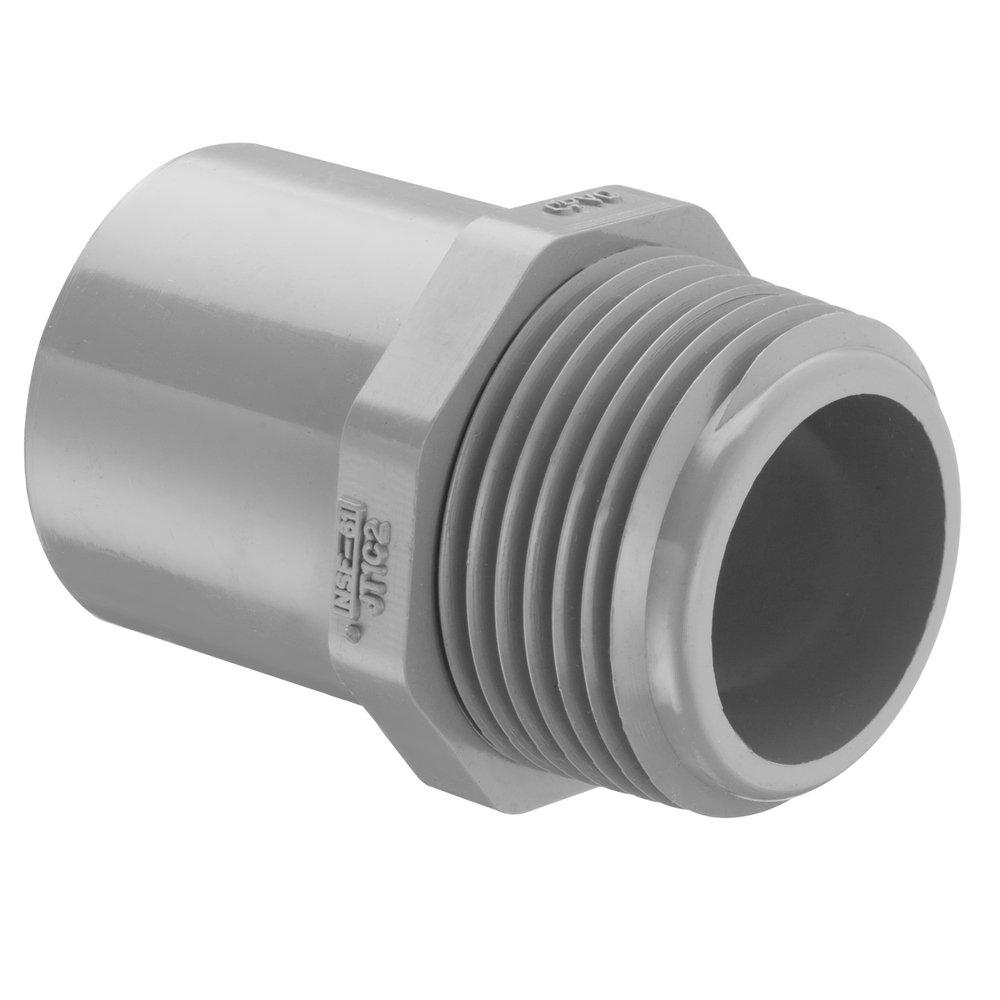 Grey OD Tube x MPT Plastic Adapter 