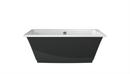 66 x 36 in. Freestanding Bathtub with Center Drain in Black with White