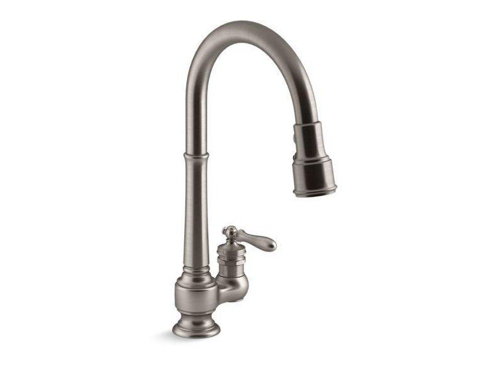 KOHLER Vibrant&reg; Stainless Single Handle Pull Down Kitchen Faucet 