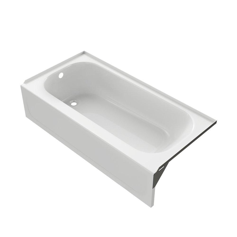PROFLO® White 60 x 30 in. Soaker Alcove Bathtub with Drain 