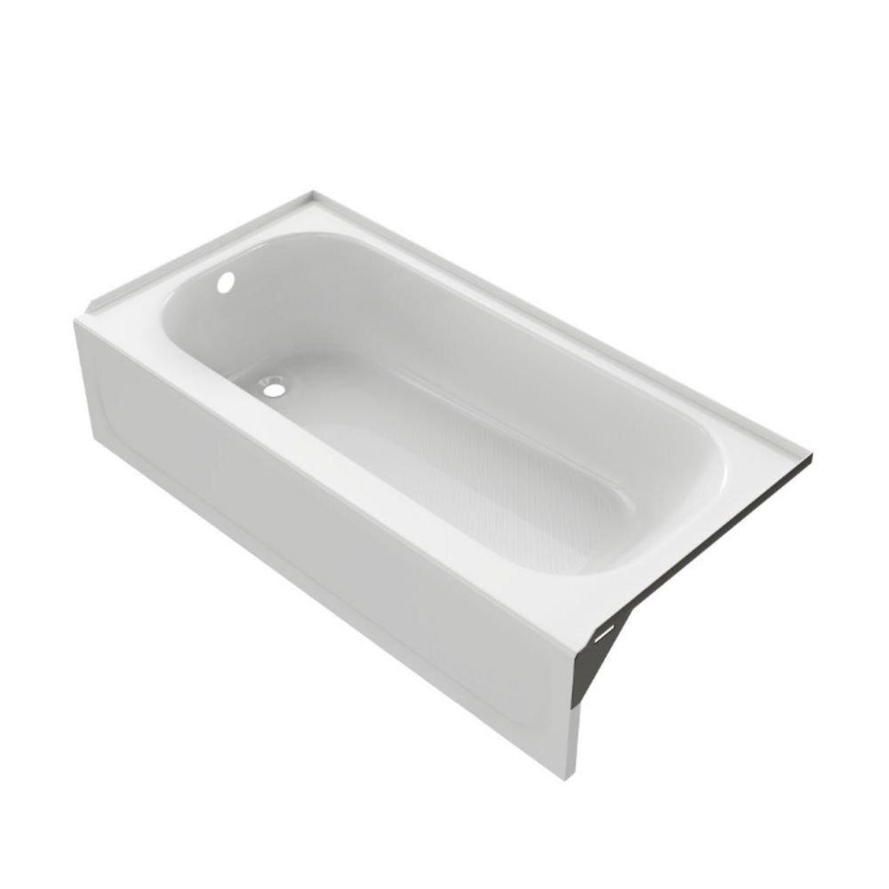PROFLO&reg; White 60 x 30 in. Soaker Alcove Bathtub with Left Drain 