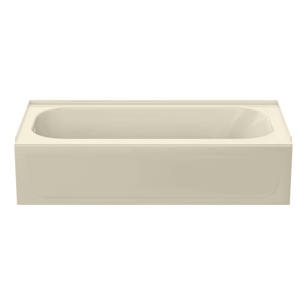 PROFLO&reg; Bone 60 x 30 in. Soaker Alcove Bathtub with Left Drain 