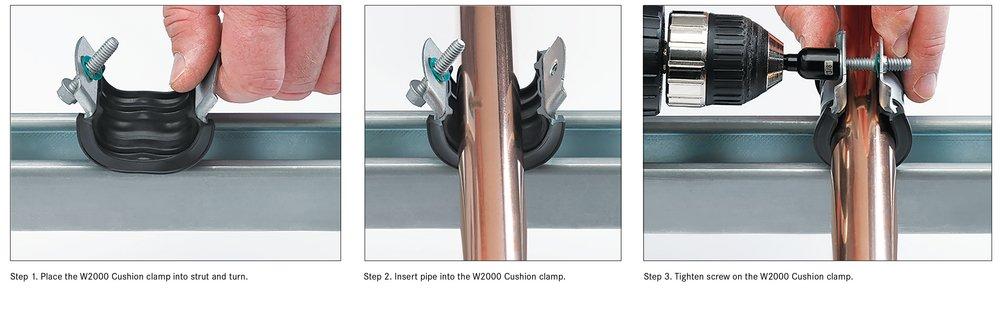 Walraven Black Zinc Magnesium Steel and Rubber Strut Pipe Clamp 