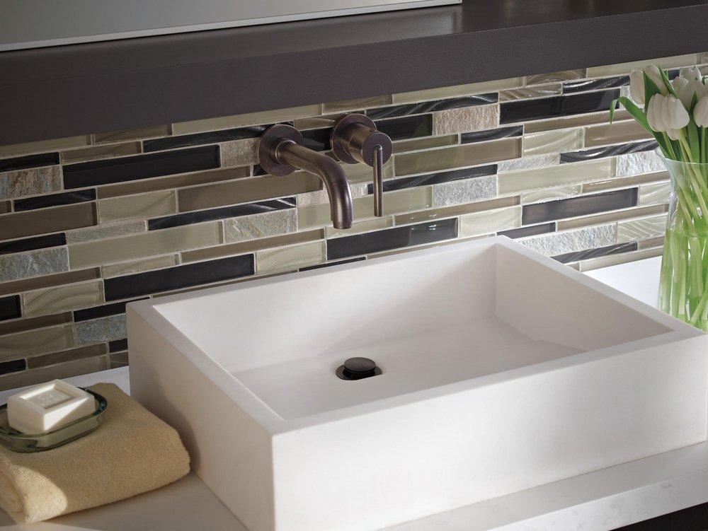 Delta Faucet Venetian Bronze Single Handle Wall Mount Bathroom Sink Faucet 