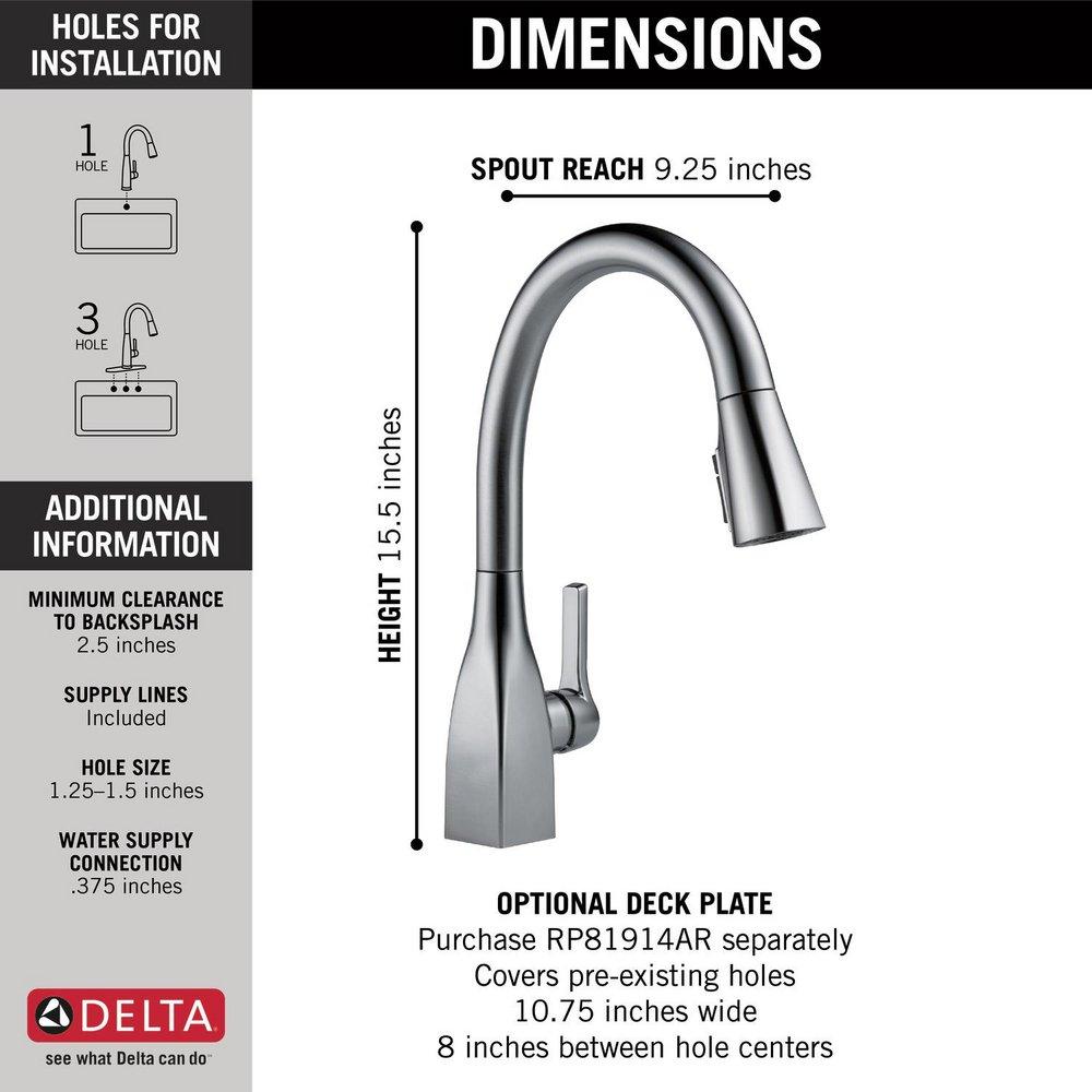 Delta Faucet Arctic Stainless Single Handle Pull Down Kitchen Faucet 
