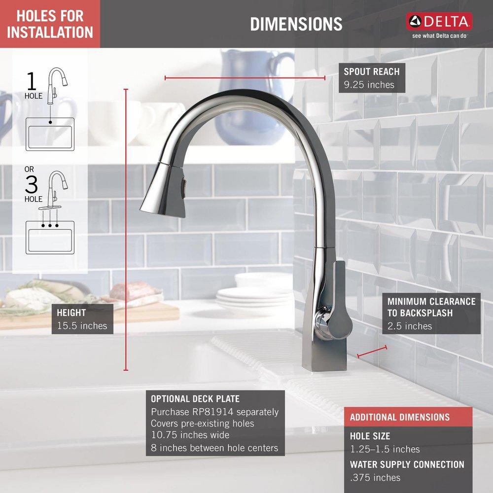 Delta Faucet Chrome Single Handle Pull Down Kitchen Faucet 