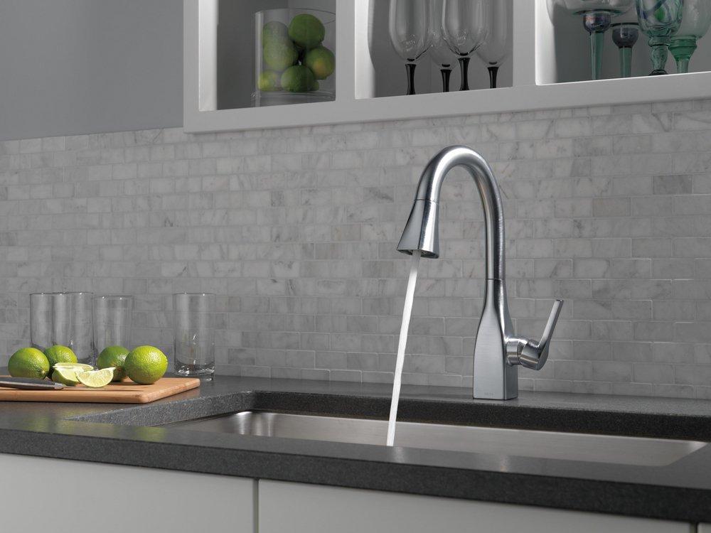 Delta Faucet Arctic Stainless Single Handle Lever Bar Faucet 