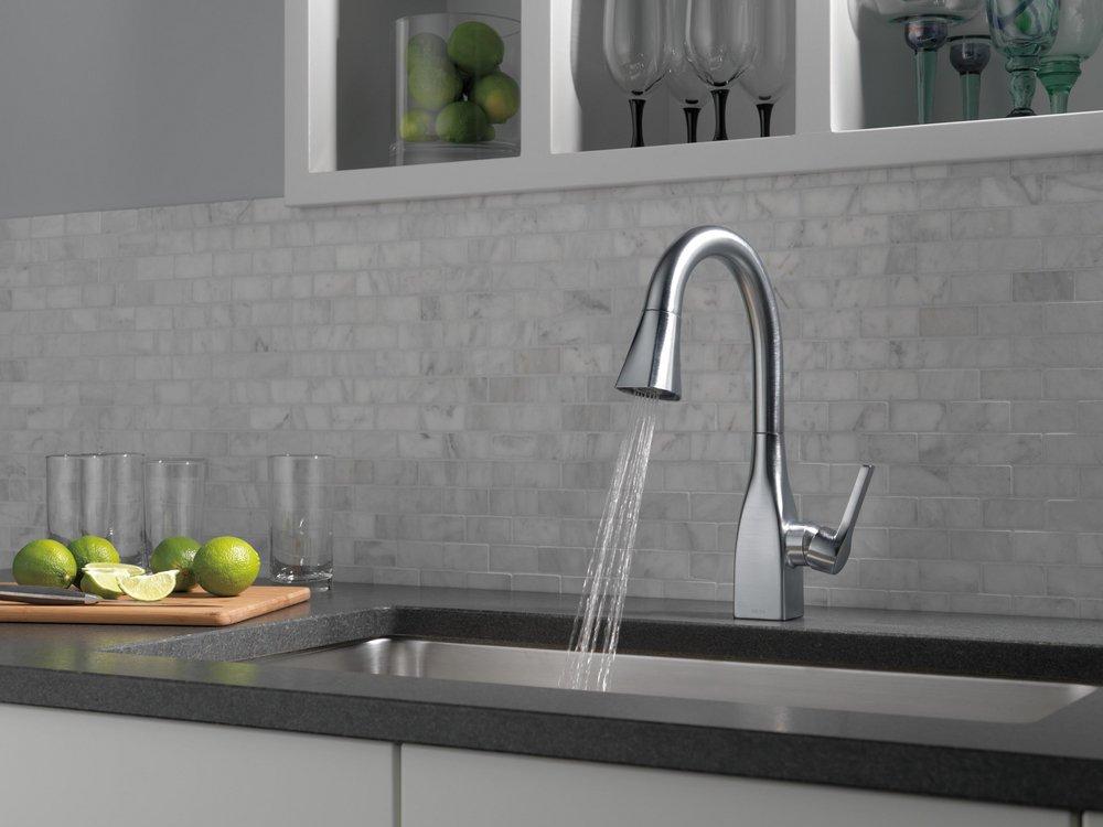Delta Faucet Arctic Stainless Single Handle Lever Bar Faucet 