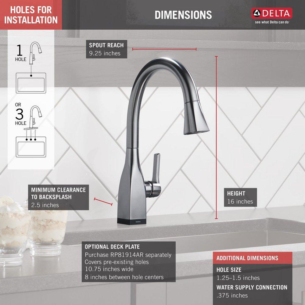 Delta Faucet Arctic Stainless Single Handle Pull-Down Kitchen Faucet With Touch2O&reg;and ShieldSpray&reg;Technologies 