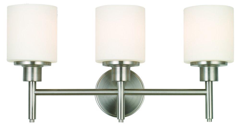 Design House Satin Nickel 3-Light Bathroom Vanity Fixture 
