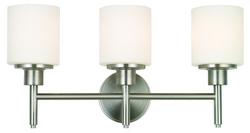 60W 3-Light Medium E-26 Vanity Fixture in Satin Nickel
