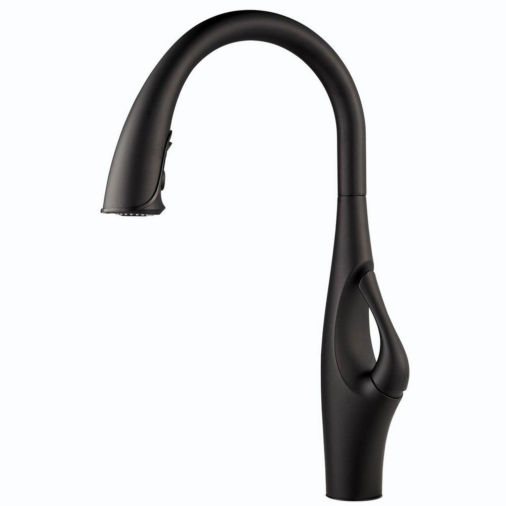 Pfister Matte Black Single Handle Pull Down Kitchen Faucet 