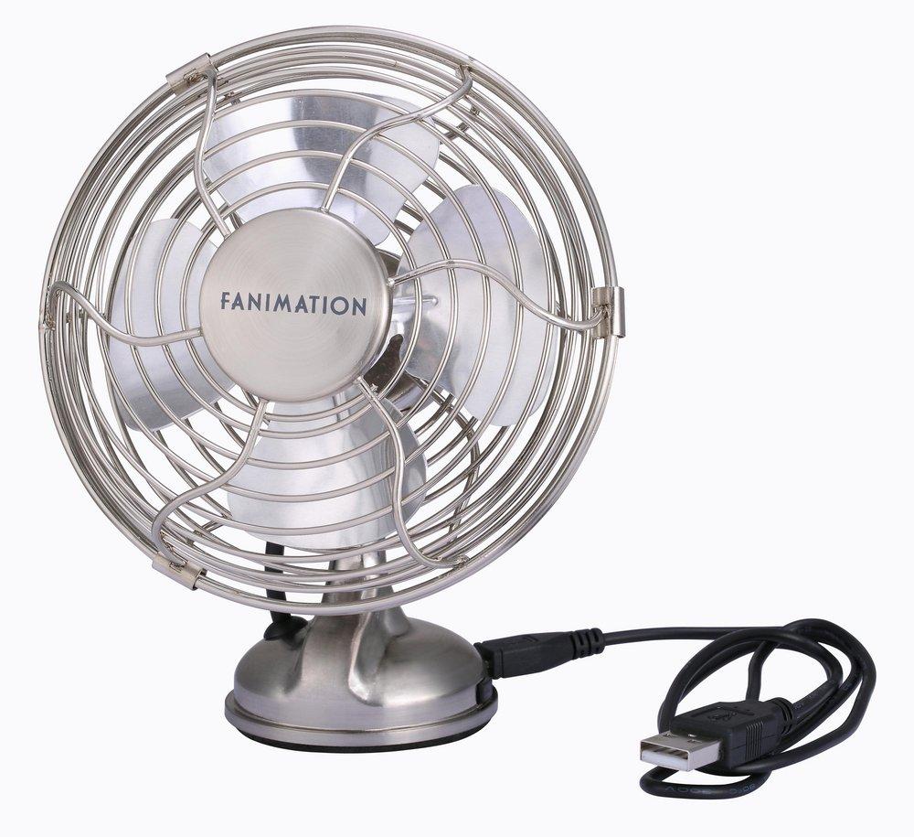 Fanimation Brushed Nickel Mini Table Fan 