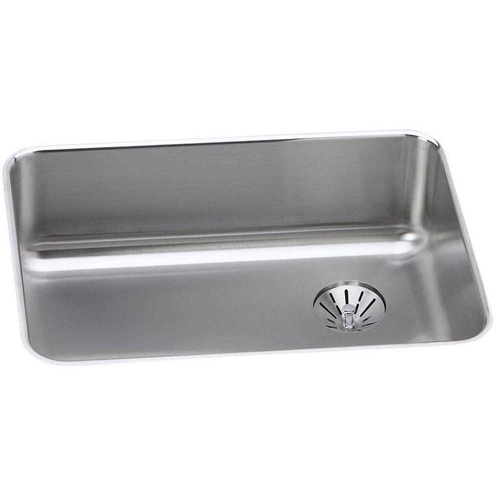 Elkay Lustrous Highlighted Satin 1-Bowl Undermount Kitchen Sink with Perfect Drain 