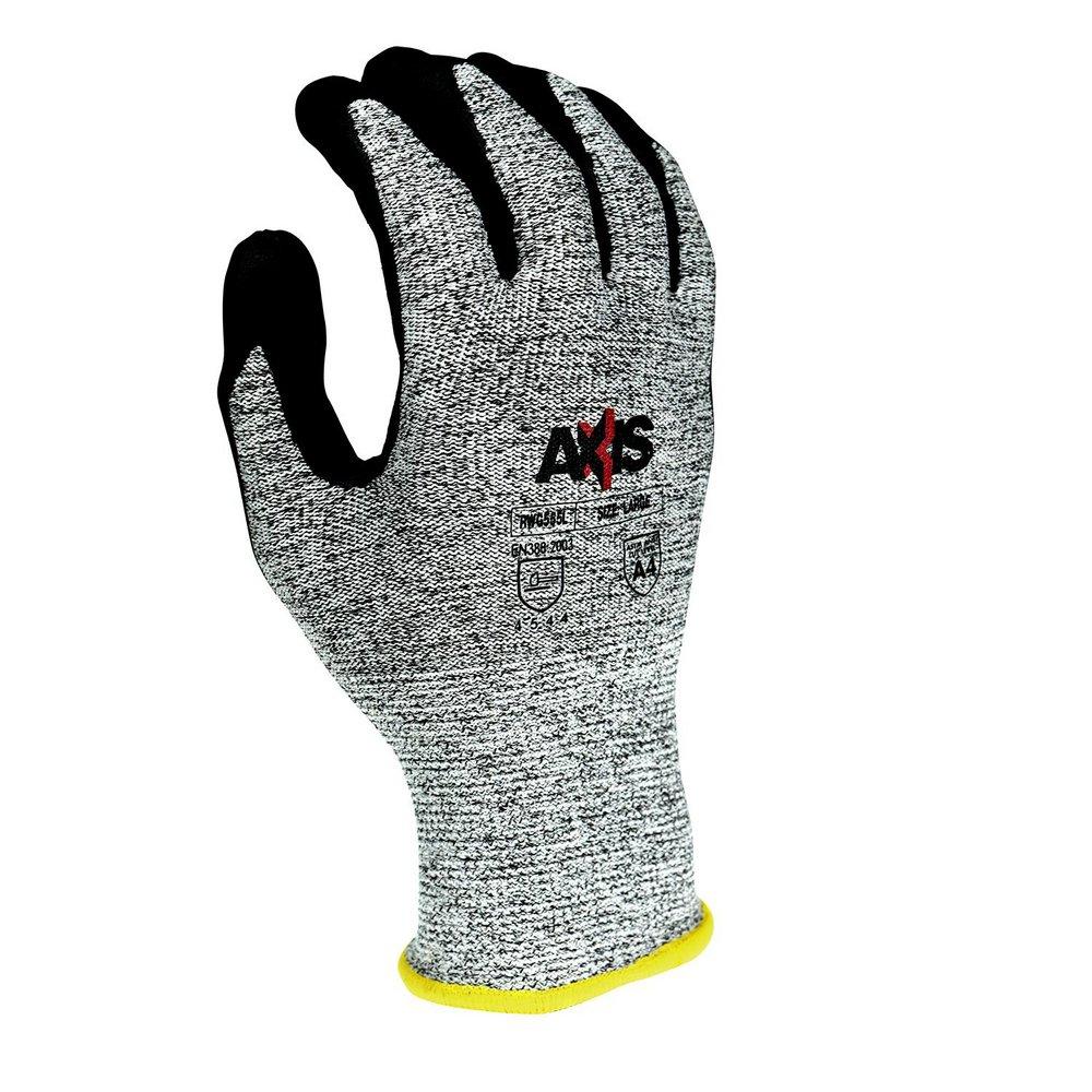 Radians Grey 13 ga Foam Nitrile Coated HPPE and Fiberglass Cut and Abrasive Resistant Gloves in Salt & Pepper and Black 