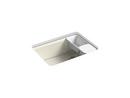 KOHLER Biscuit 27 x 22 in. 5-Hole Cast Iron Single Bowl Undermount Kitchen Sink 
