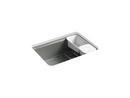 27 x 22 in. 5-Hole Cast Iron Single Bowl Undermount Kitchen Sink in Basalt