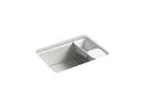 27 x 22 in. 5 Hole Cast Iron Single Bowl Undermount Kitchen Sink in Sea Salt