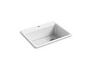 27 x 22 in. 1 Hole Cast Iron Single Bowl Drop-in Kitchen Sink in White