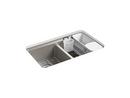 KOHLER Cashmere 33 x 22 in. 5-Hole Cast Iron Double Bowl Undermount Kitchen Sink 