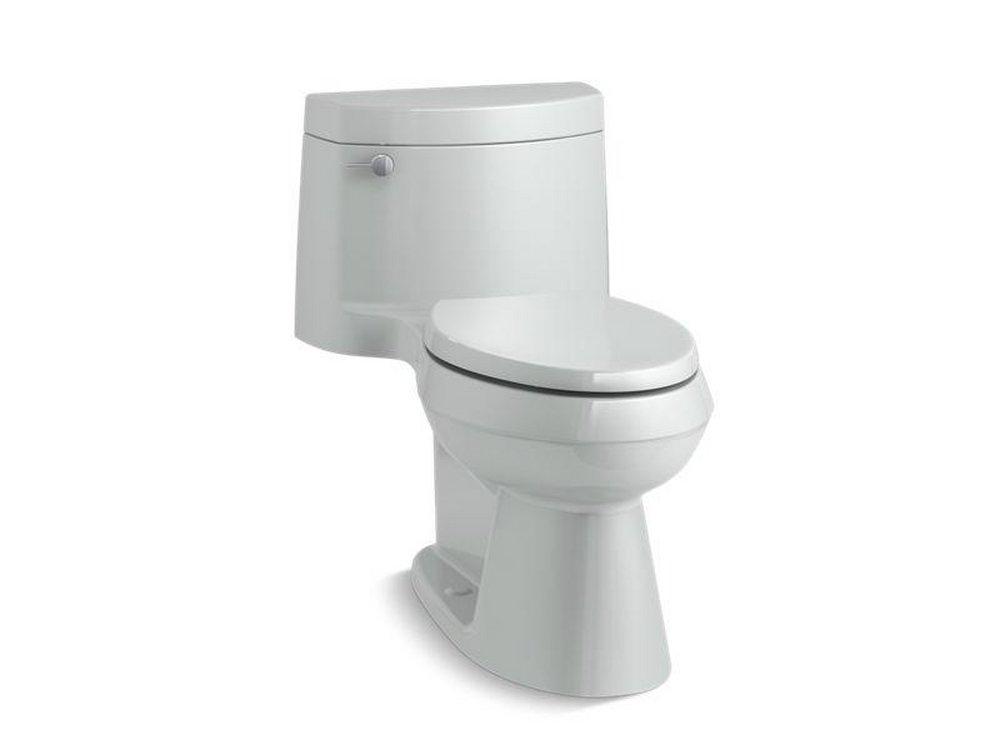 KOHLER Ice Grey 1.28 gpf Elongated One Piece Toilet with Left-Hand Trip Lever 