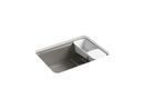 KOHLER Cashmere 27 x 22 in. 5-Hole Cast Iron Single Bowl Undermount Kitchen Sink 