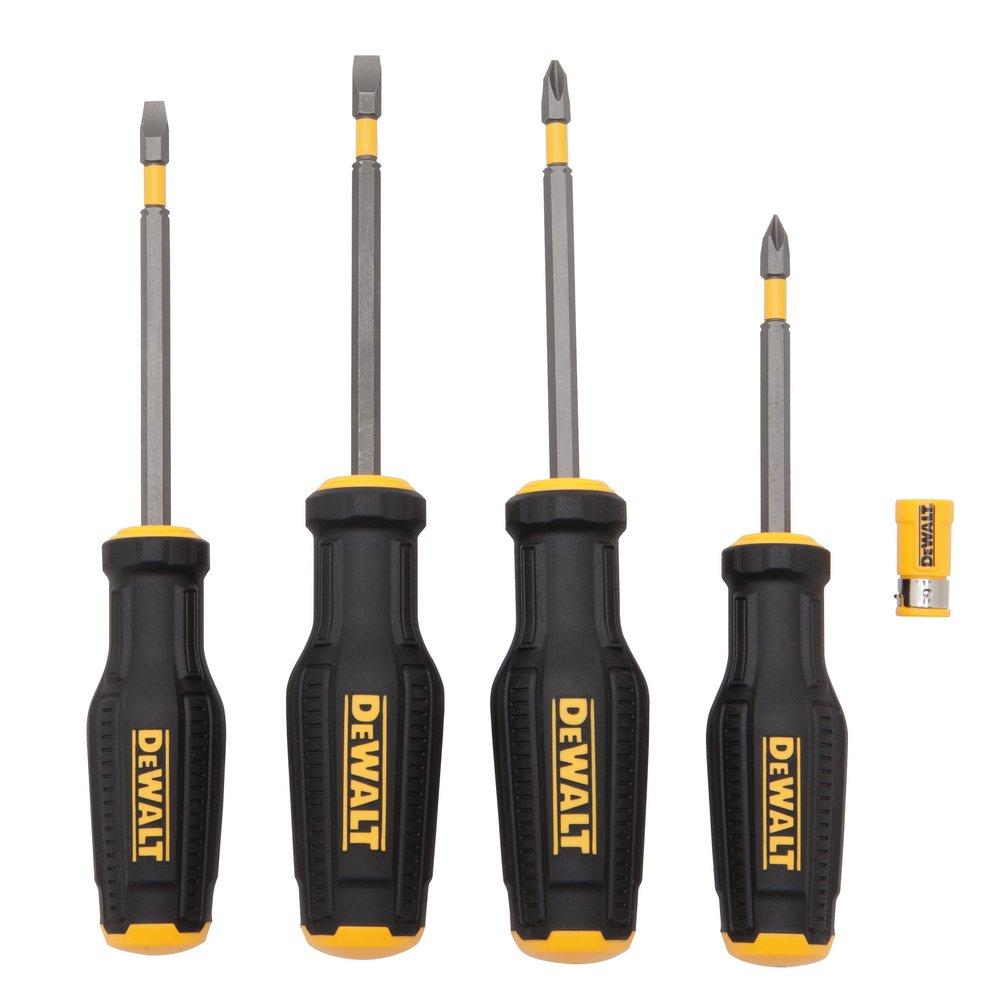 DEWALT Black Manual Magnetic Multi-bit Hex 4 Piece Screwdriver 