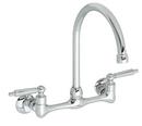 California Energy Commission Registered Lead Law Compliant 1.8 Gallons Per Minute 2 Handle Wall Mount Kitchen Faucet Polished Chrome