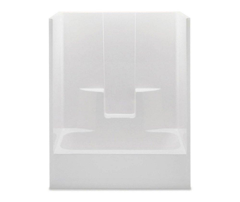Aquatic White 60 x 33-1/4 in. Tub & Shower Unit with Drain in White 