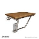 DreamLine Chrome 15 in. Folding Teak Wood and Stainless Steel Shower Seat 