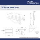 DreamLine Chrome 15 in. Folding Teak Wood and Stainless Steel Shower Seat 