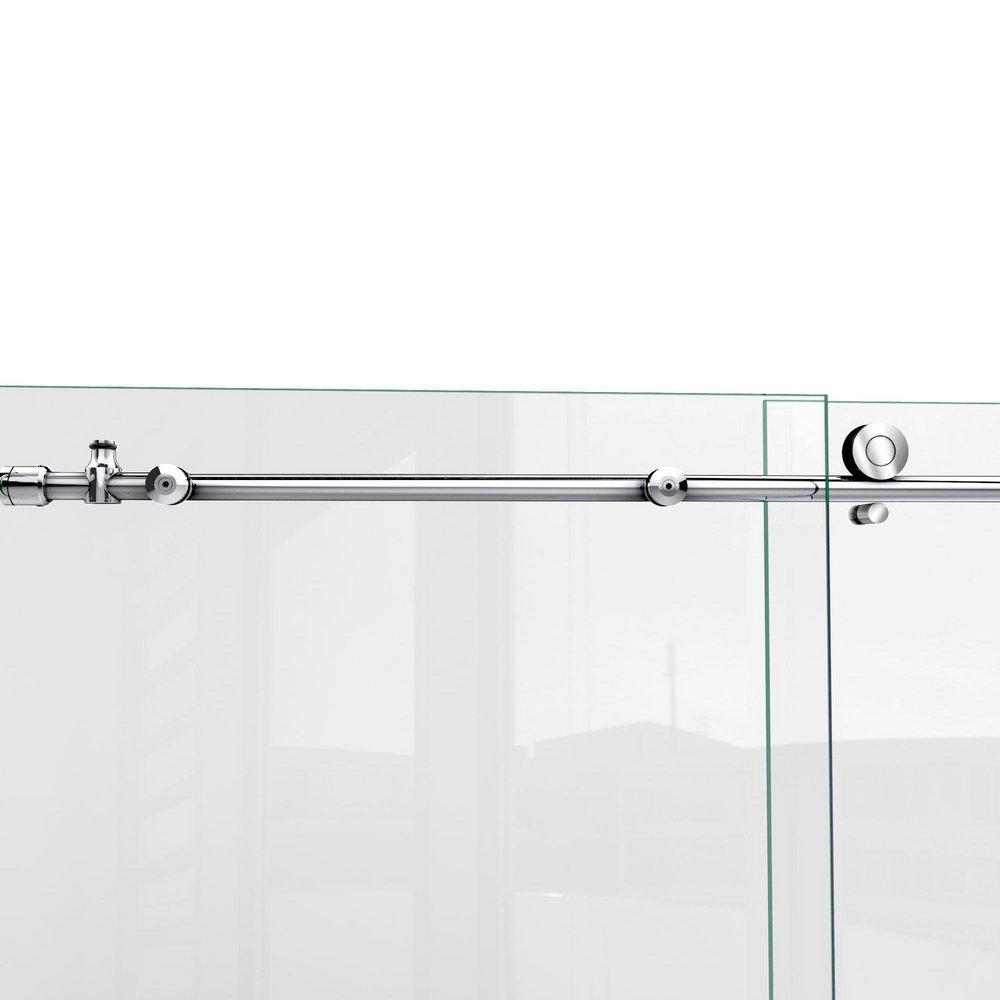 DreamLine Polished Stainless Steel 76 in. Frameless Sliding Shower Door 