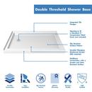 DreamLine White 48 x 36 in. FRP and Acrylic Shower Base with Left Hand Drain 