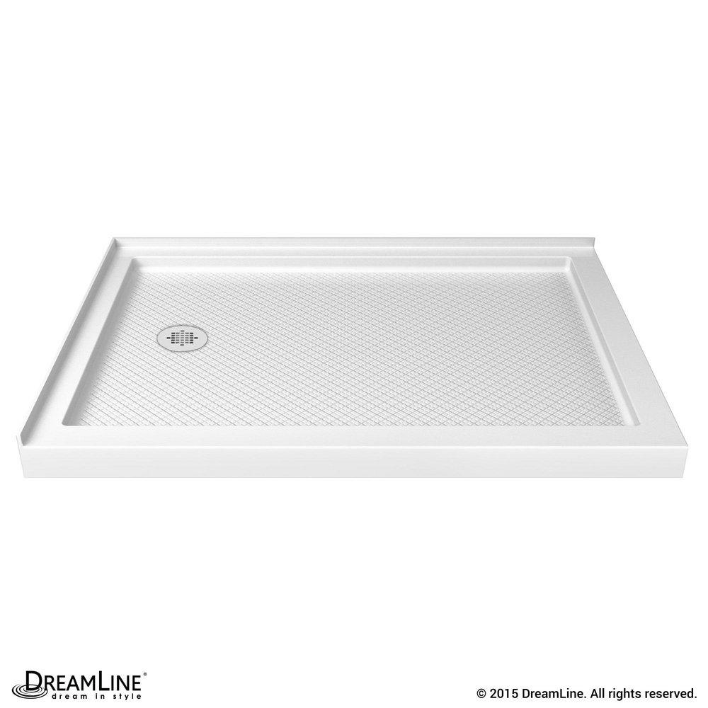 DreamLine White 48 x 36 in. FRP and Acrylic Shower Base with Left Hand Drain 