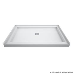 48 in. x 36 in. Shower Base with Center Drain in White
