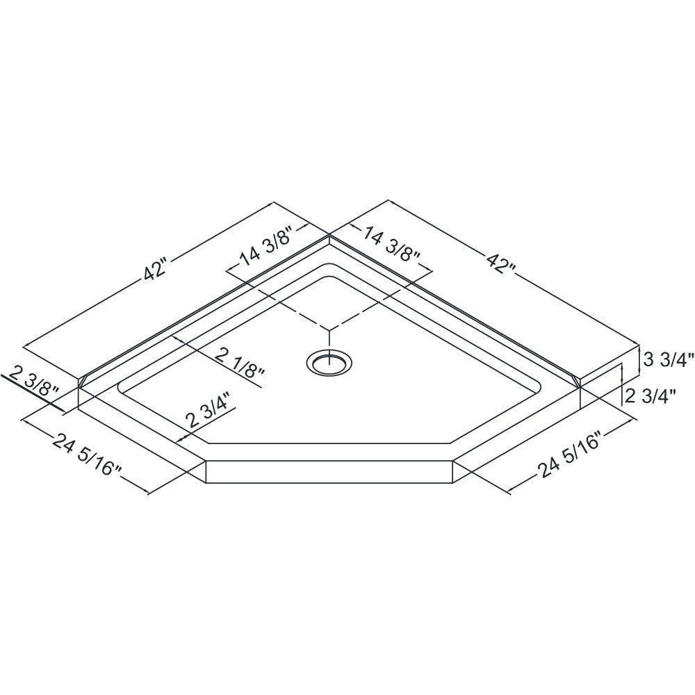 DreamLine White 42 in. Neo-angle Shower Base 