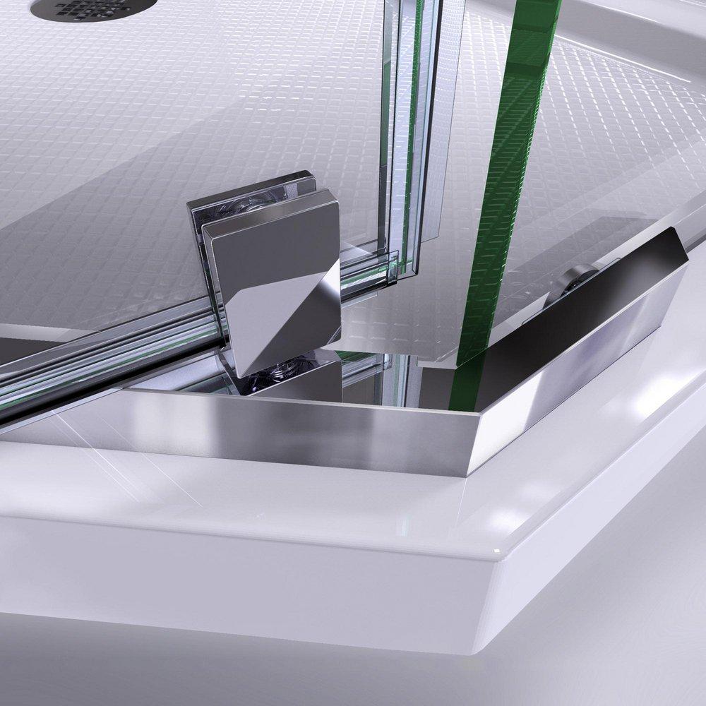 DreamLine Brushed Nickel 36 X 36 X 72 Clear Pivot Shower Door *PRISM Brushed Nickel 