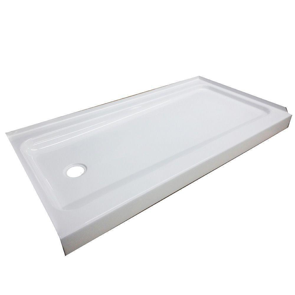 Bootz Manufacturing White 60 in. Left Hand Shower Base 